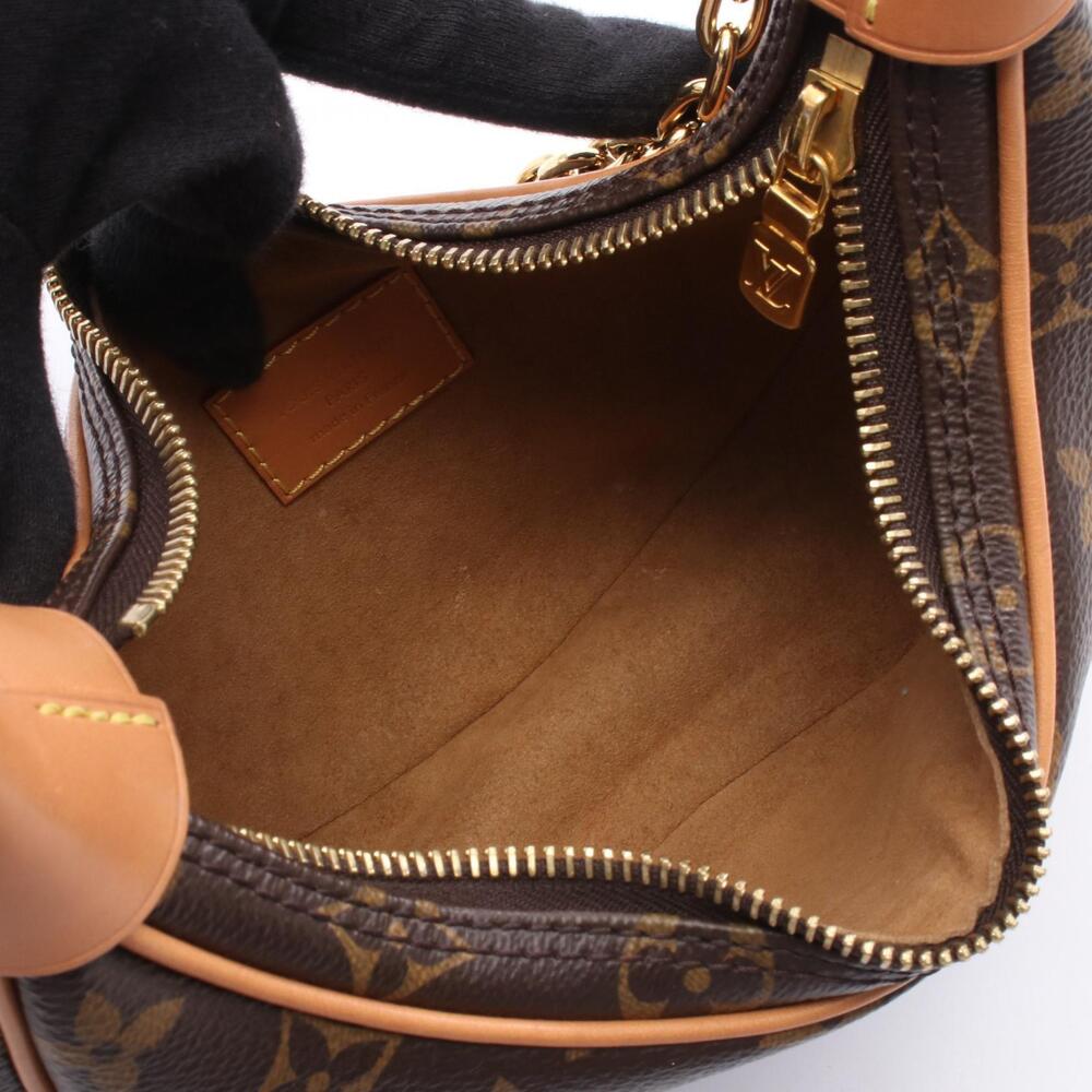 Louis Vuitton Shoulder Bag Loop Canvas Brown Monogram Leather